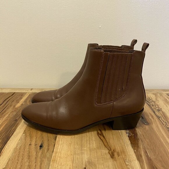J.Crew Women's Chelsea Ankle Boots Brown Leather 6 - Picture 4 of 9